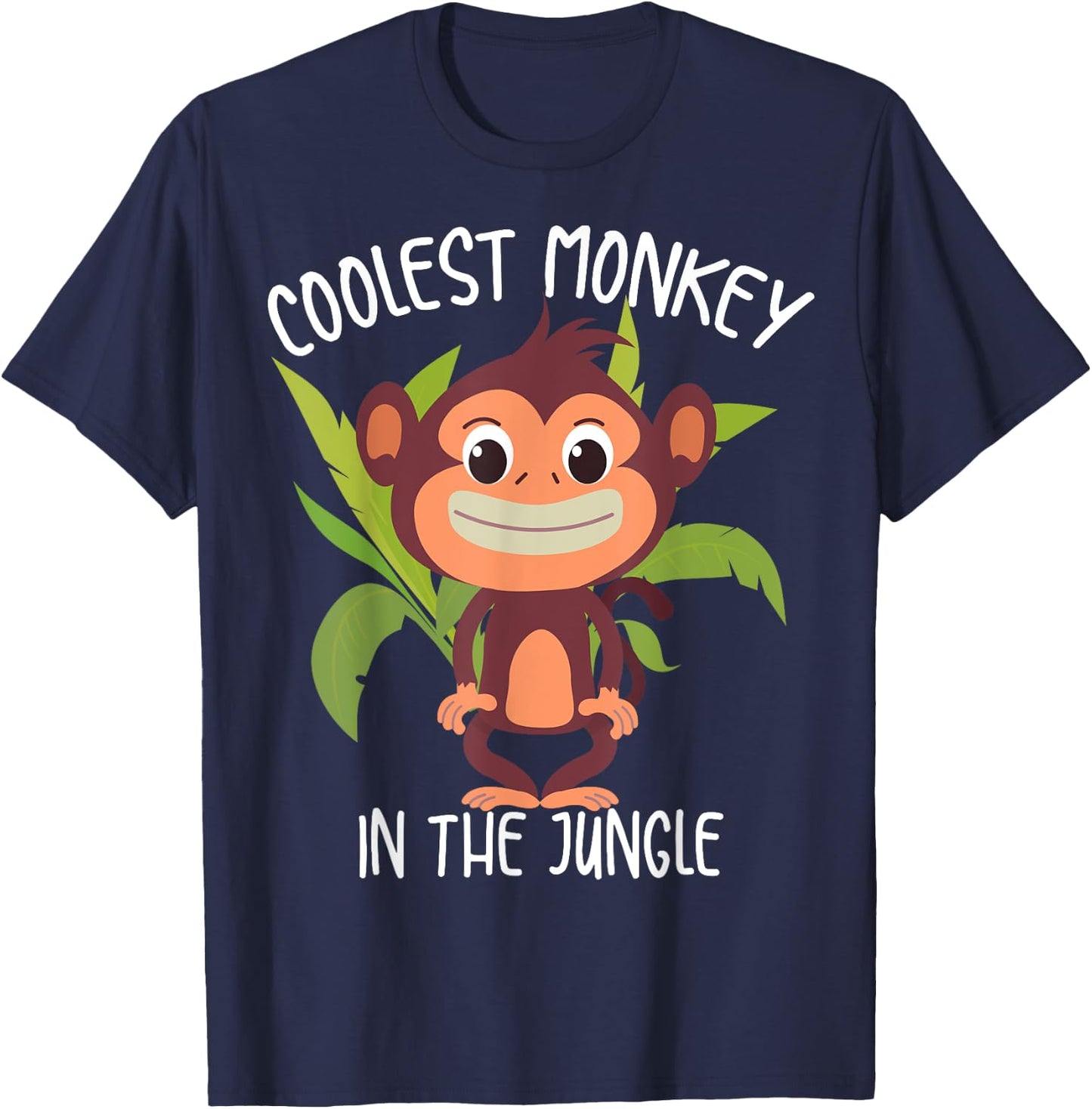 Coolest Monkey In The Jungle | Funny Cute Ape Lover Boy Gift T-Shirt - T-Shirt | Navy