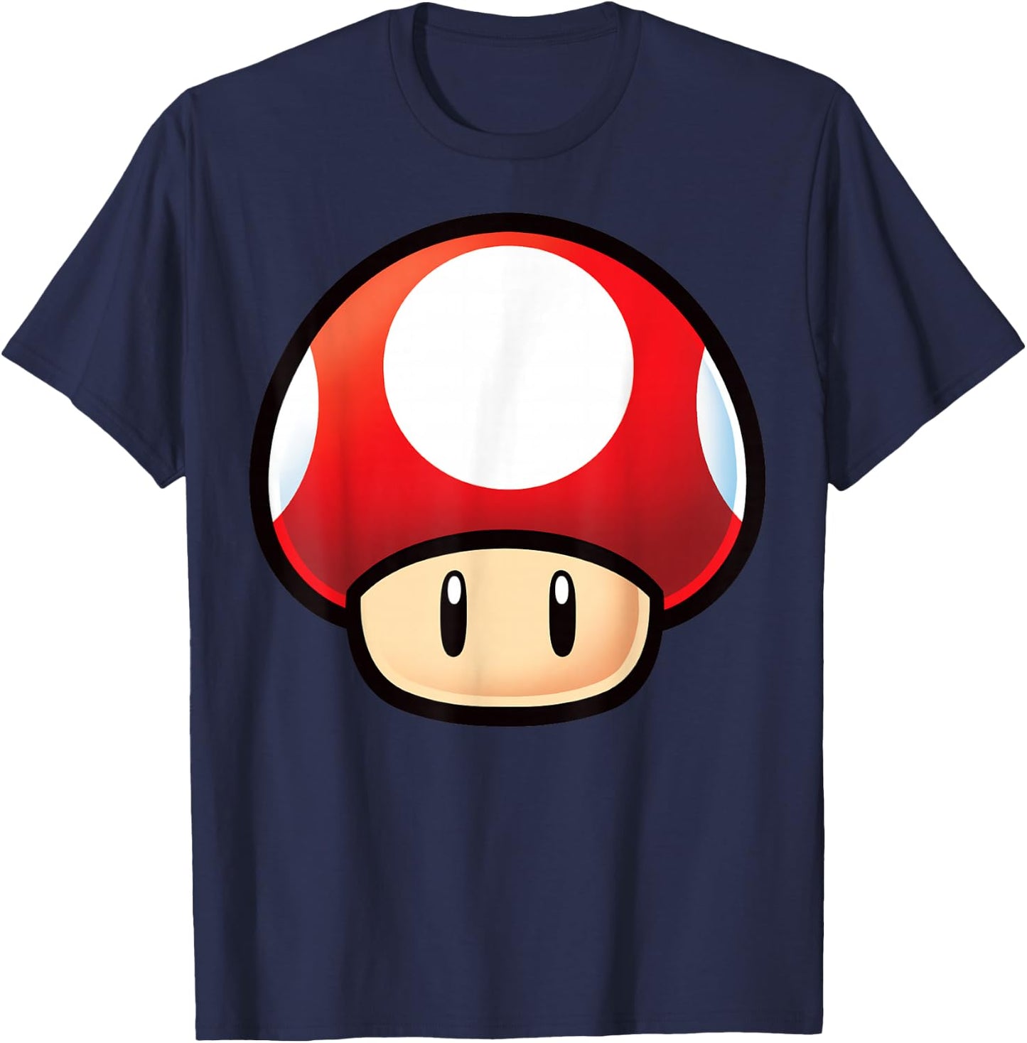 Super Mario Red Mushroom Big Face T-Shirt - T-Shirt | Navy