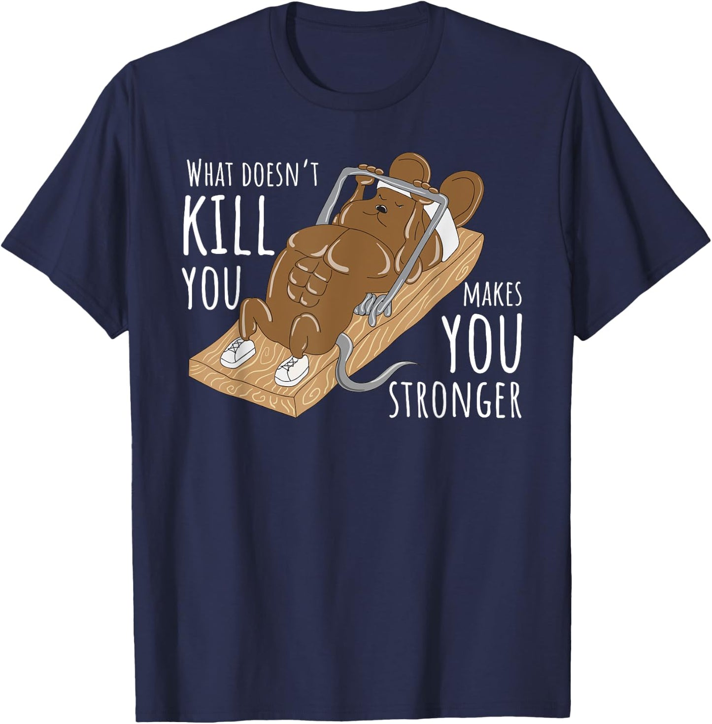 Gym Rat Workout Encouragement Funny Motivational Quote Gift T-Shirt - T-Shirt | Navy