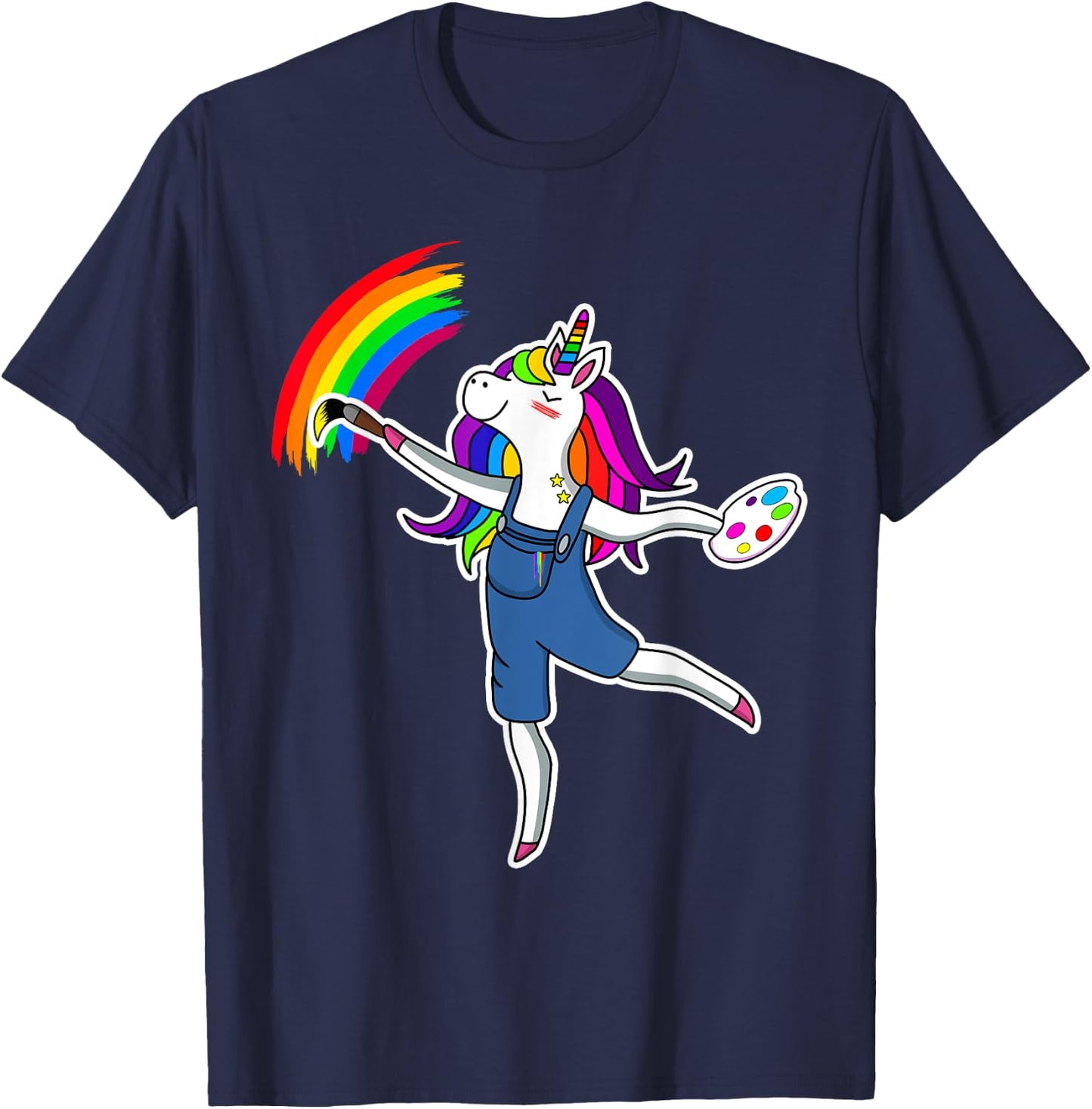 Magical Unicorn Painting Artist Rainbow Art Teacher Women T-Shirt - T-Shirt | Navy