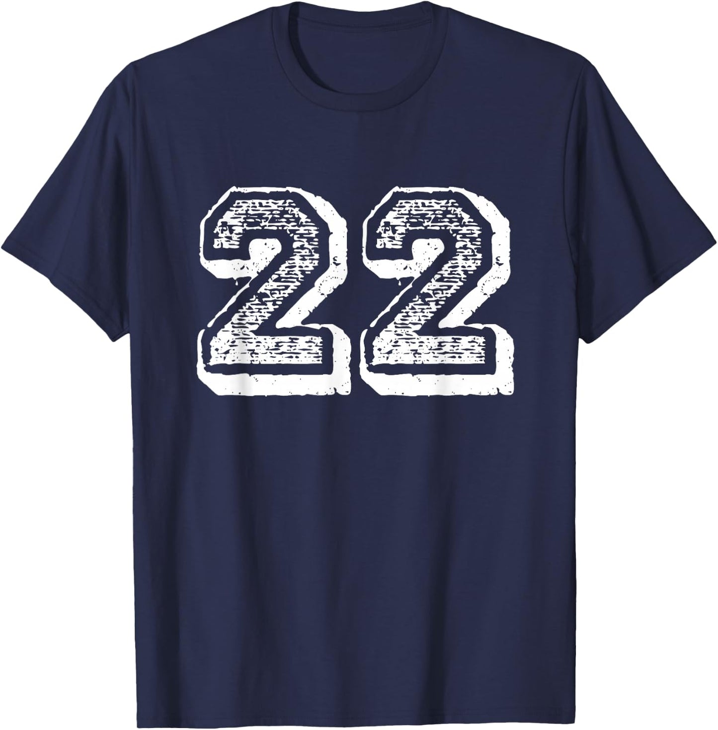 Number 22 Sports Jersey Player #22 Fan FRONT Print Vintage T-Shirt - T-Shirt | Navy