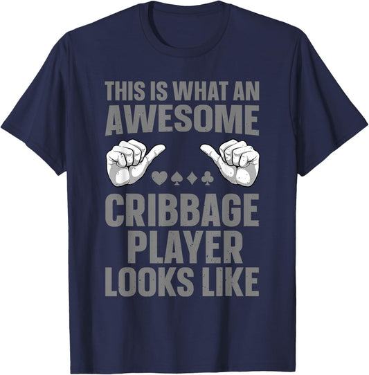 Cribbage Art Women Cribbage Board Cribbage Players T-Shirt - T-Shirt | Navy