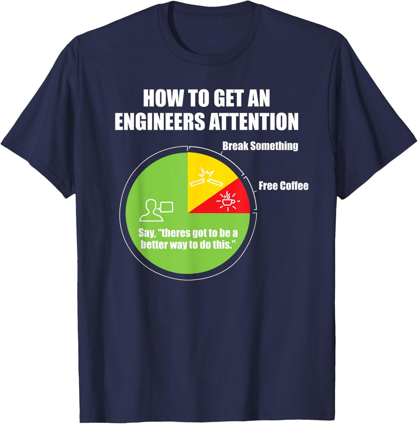 How To Get An Engineers Attention: Engineering Funny T-Shirt - T-Shirt | Navy