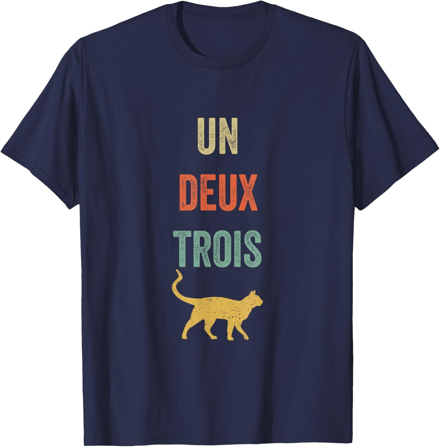 Un Deux Trois Vintage French Word Game T-Shirt - T-Shirt | Navy