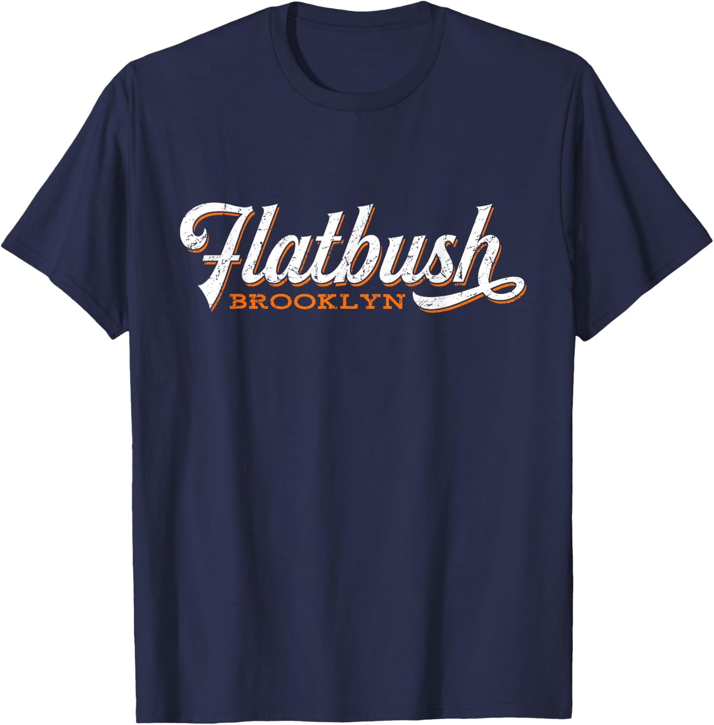 Flatbush Brooklyn New York Retro Cool T-Shirt - T-Shirt | Navy