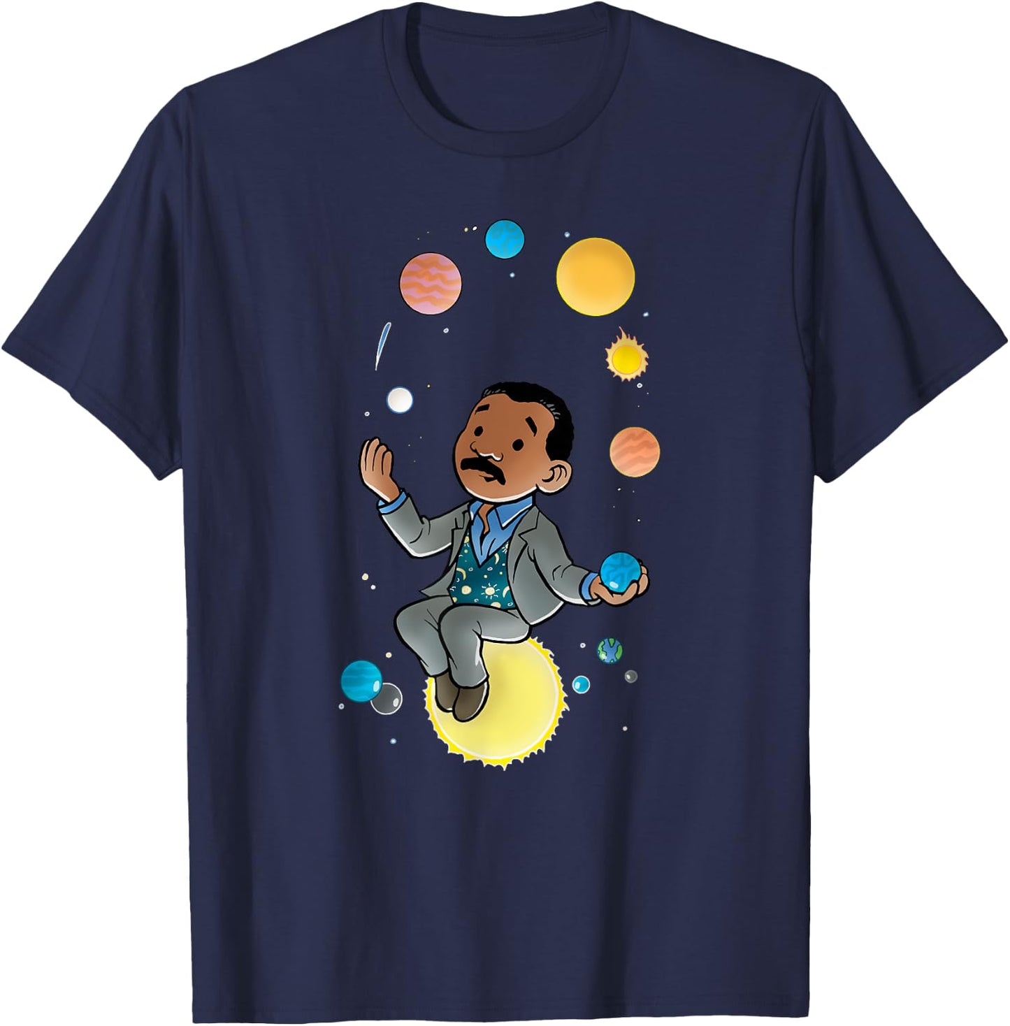 Neil deGrasse Tyson Solar System T-Shirt - T-Shirt | Navy