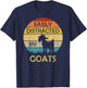 Easily Distracted by Goats Retro Vintage Funny Goat Lover T-Shirt - T-Shirt | Navy