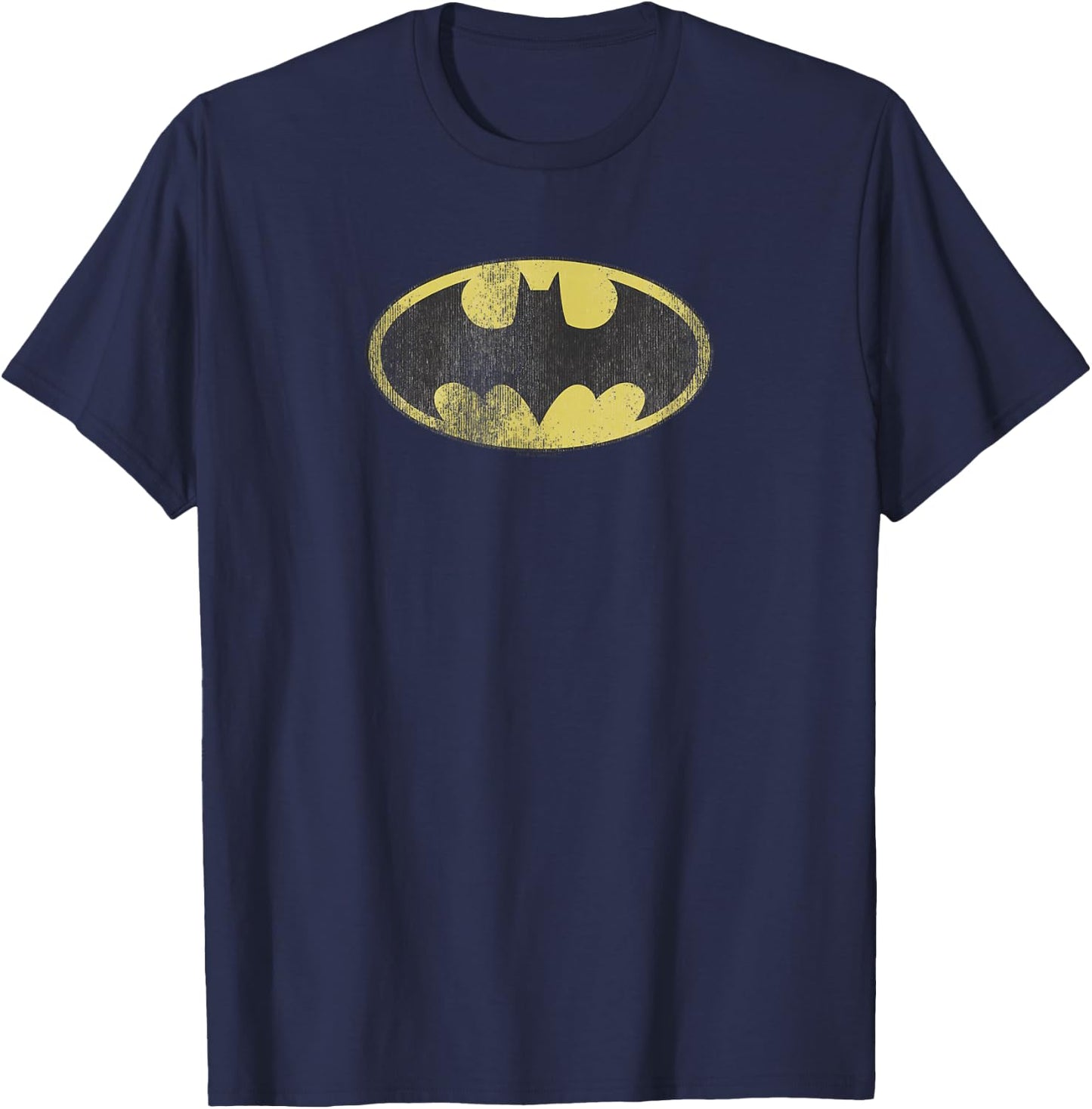 Batman Retro Bat Logo Distressed T-Shirt - T-Shirt | Navy