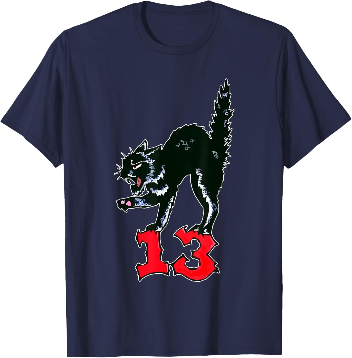 Lucky Black Cat No. 13 Pitch Bird T-Shirt - T-Shirt | Navy