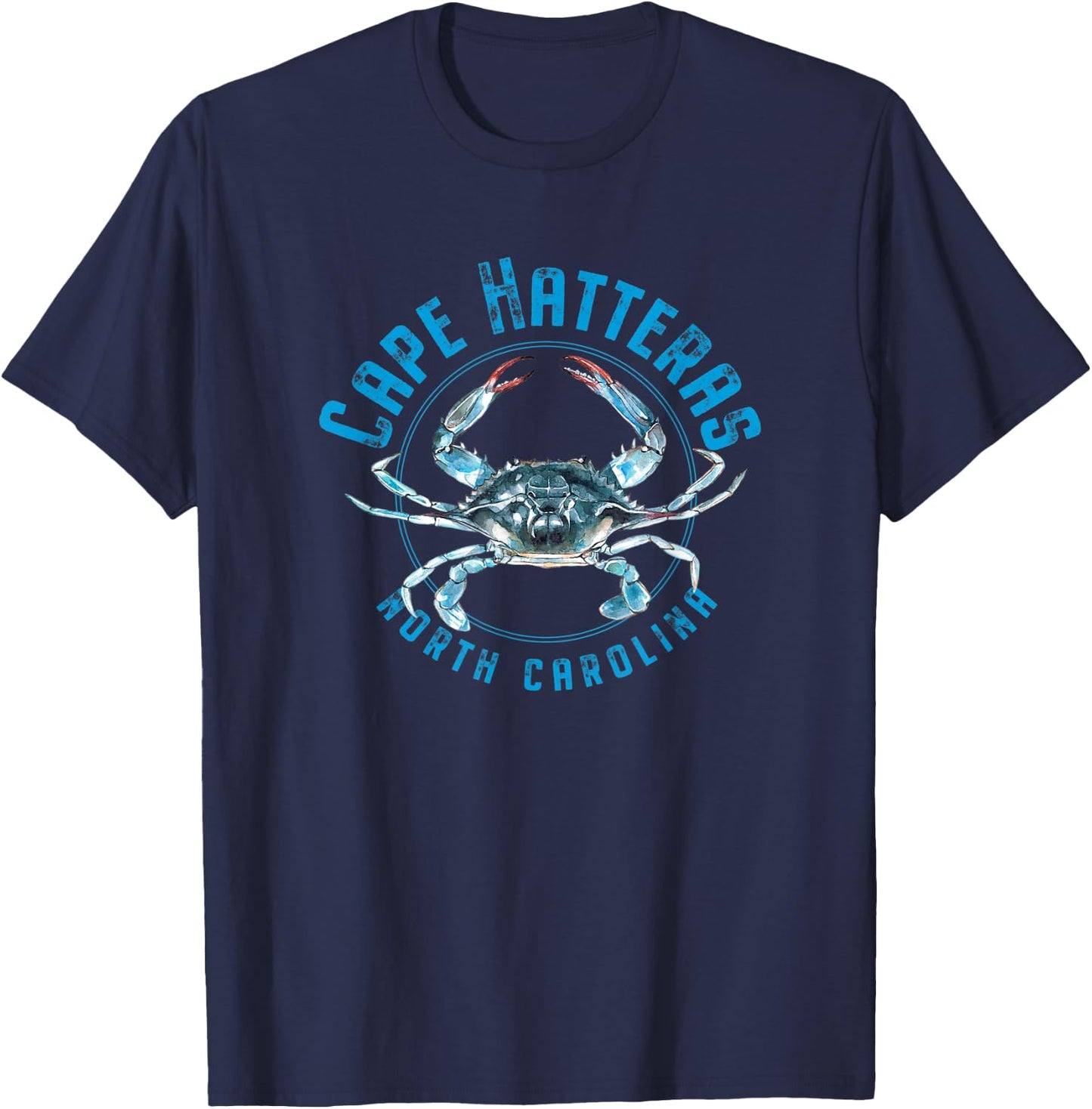 Cape Hatteras North Carolina Blue Crab Design T-Shirt - T-Shirt | Navy