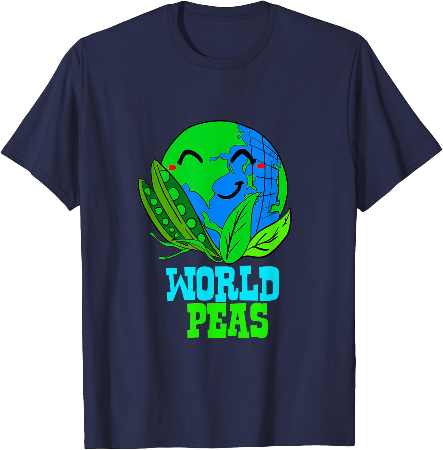World Peas - Funny World Peace Pun T-Shirt - T-Shirt | Navy