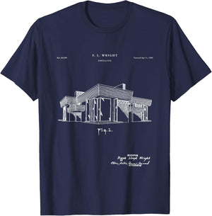 Frank Lloyd Patent - unique T-Shirt - T-Shirt | Navy