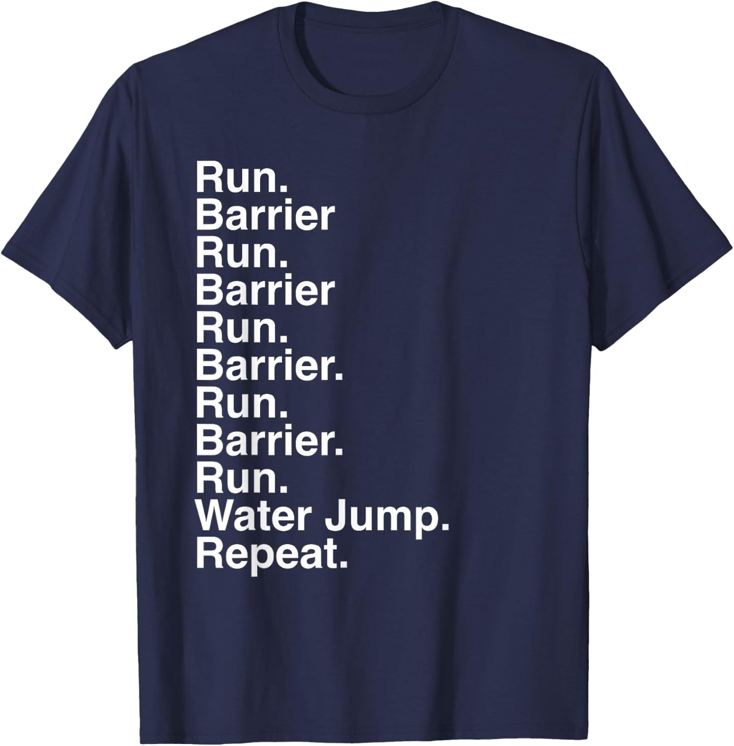 Steeplechase Track and Field Run Barrier Water Jump T-Shirt - T-Shirt | Navy