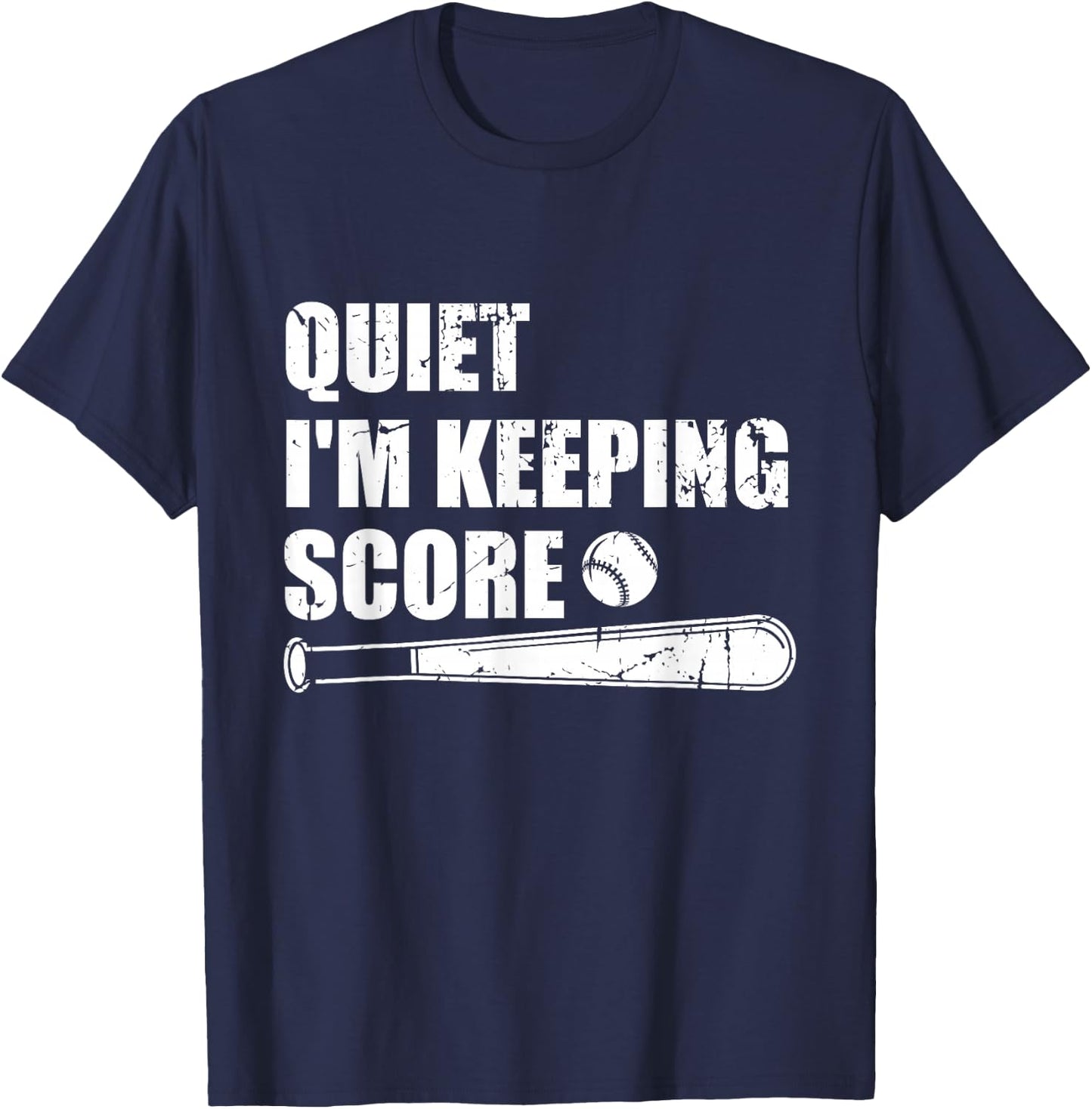 Quiet I'm Keeping Score Keeper Softball Player T-Shirt - T-Shirt | Navy