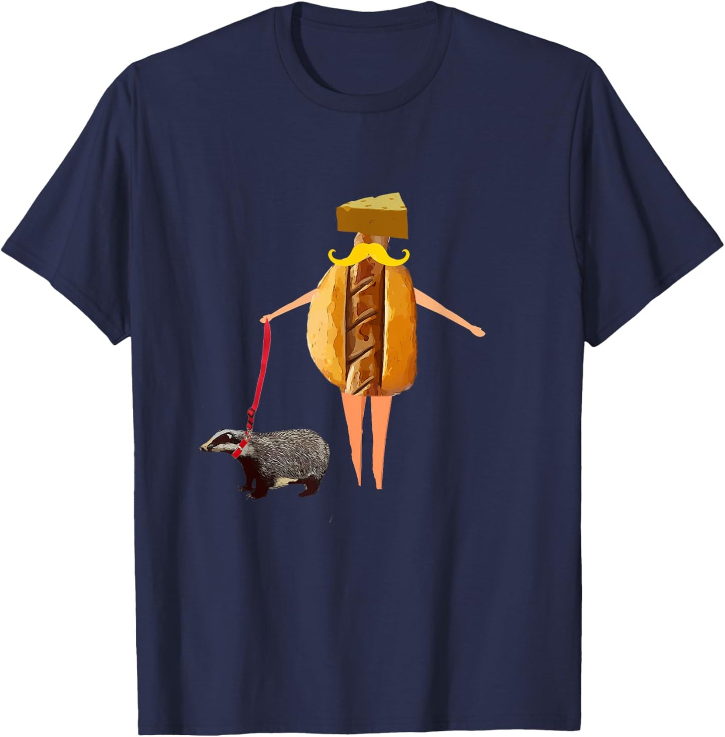 Wisconsin Fan, Brat, Cheese, Badger Pet Funny Shirt T-Shirt - T-Shirt | Navy