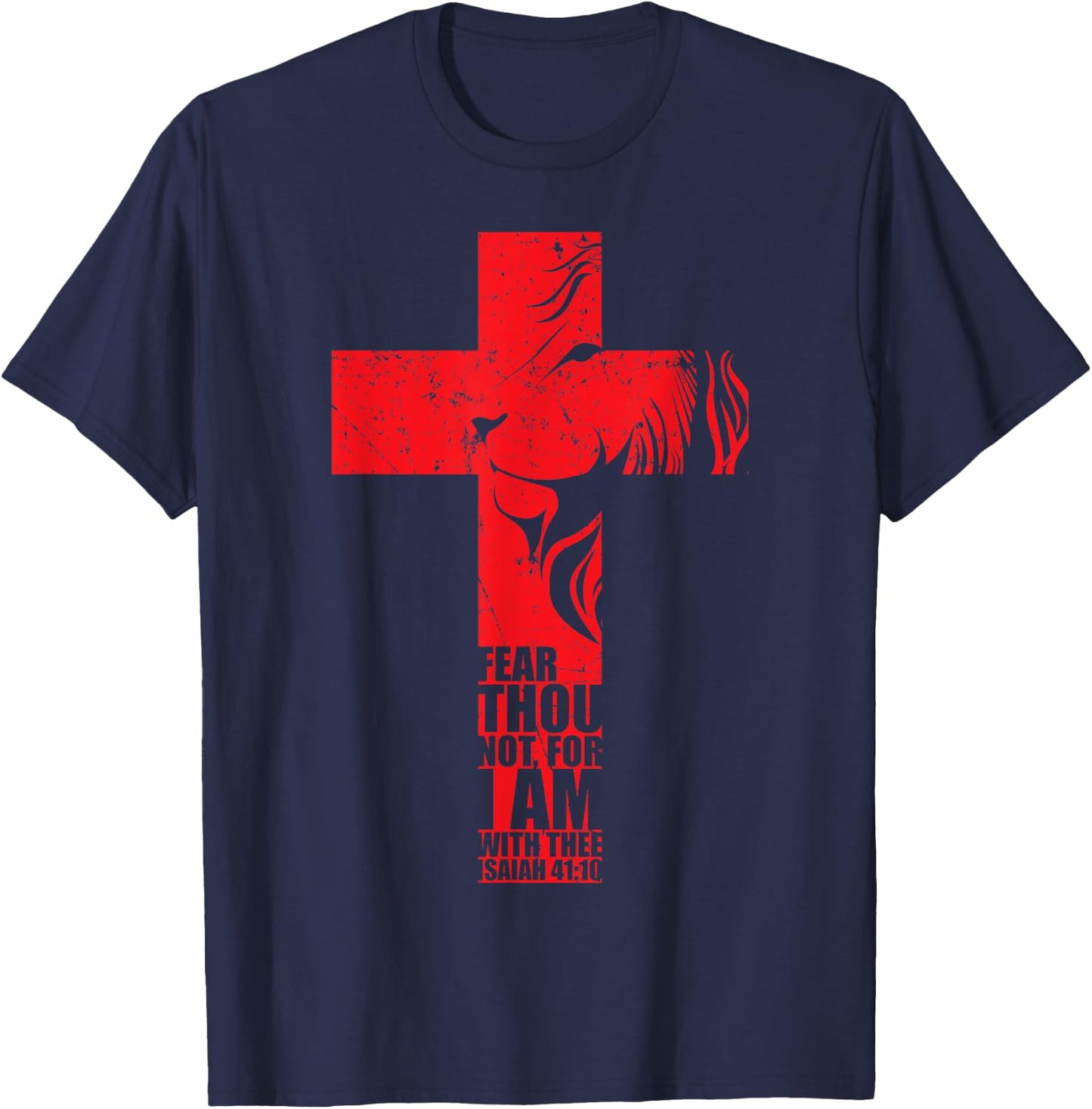 Isaiah 41:10 Christian Religious Verse Cross T Shirt Gifts T-Shirt - T-Shirt | Navy