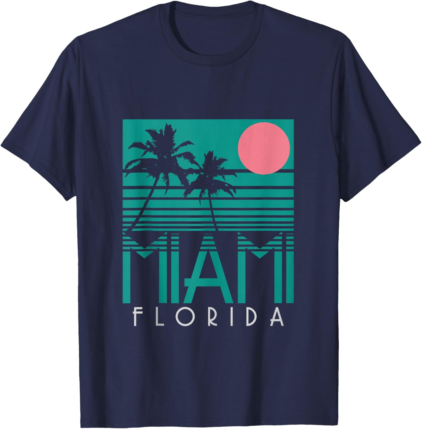 Miami Shirt Vintage Florida America USA Souvenir Surfer T-Shirt - T-Shirt | Navy