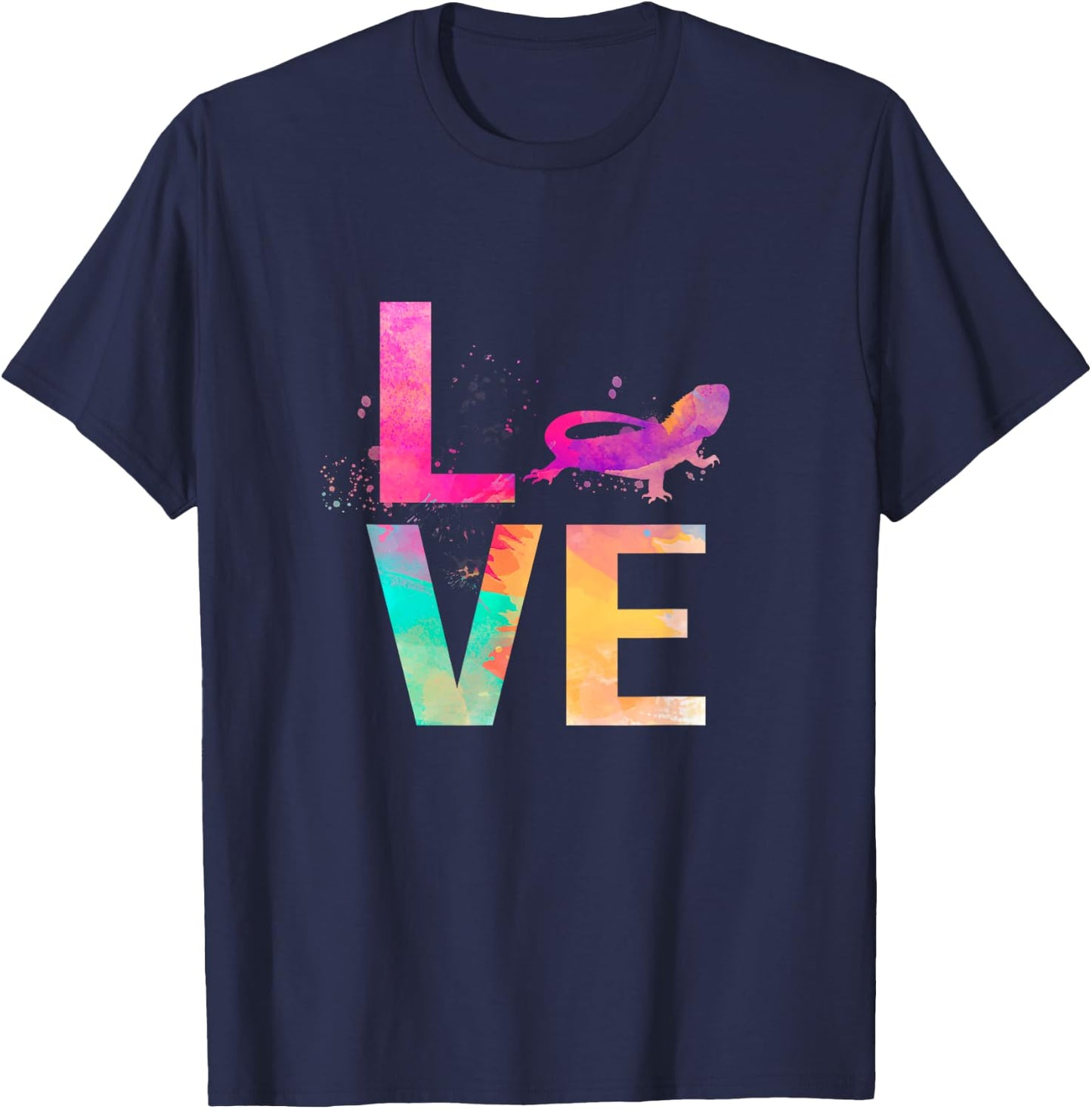 Colorful Bearded Dragon Mom Gifts Bearded Dragon T-Shirt - T-Shirt | Navy
