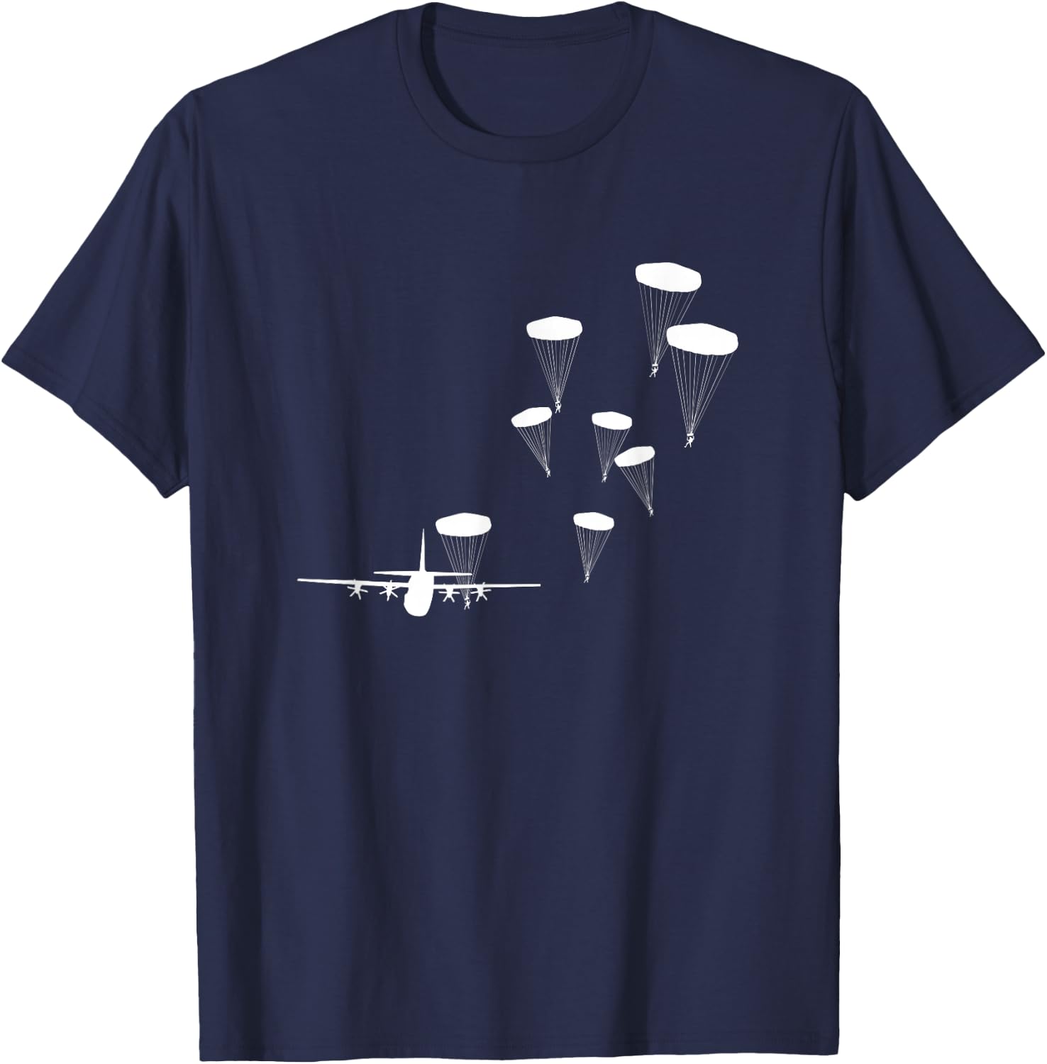 Airborne Paratrooper Military Aircraft Parachuting Soldier T-Shirt - T-Shirt | Navy