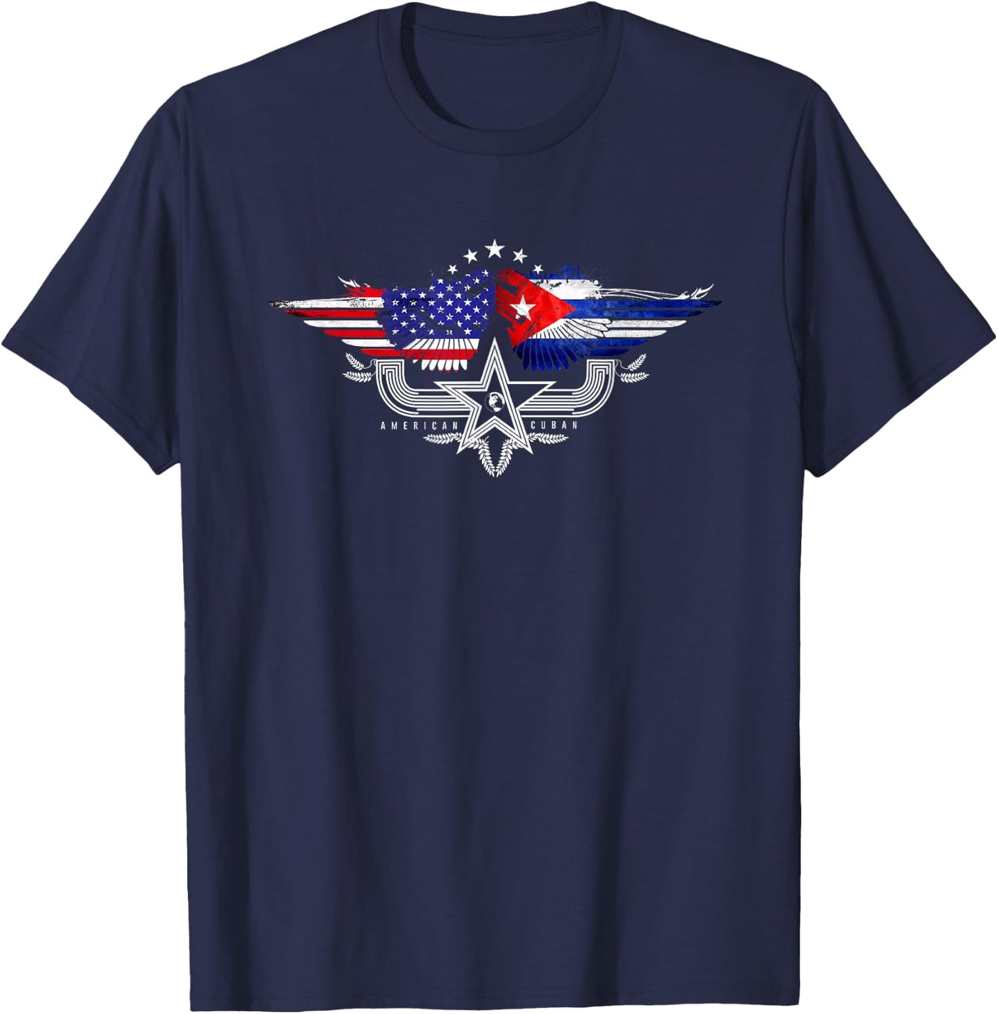 Cuba USA Flag Cuban American T-Shirt - T-Shirt | Navy