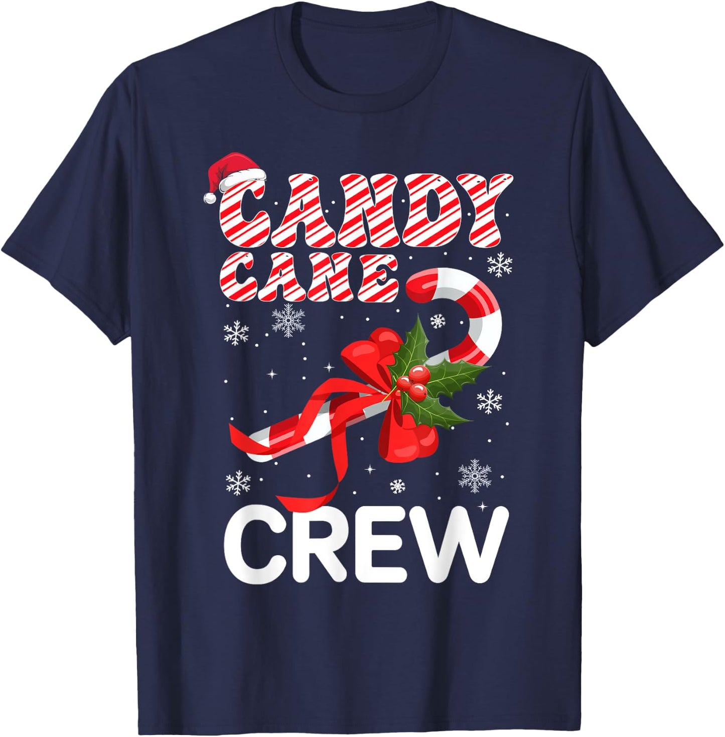 Candy Cane Crew Funny Christmas Candy T-Shirt - T-Shirt | Navy