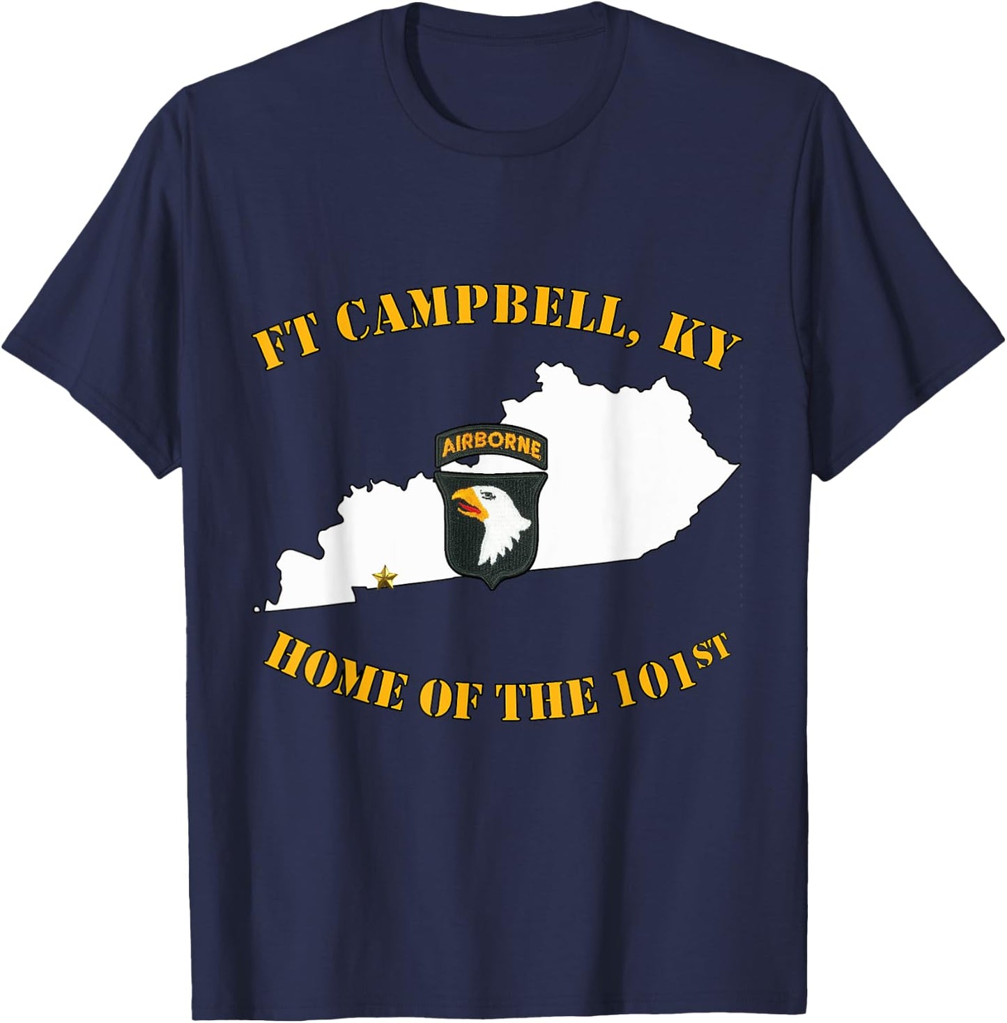 Fort Campbell Army Base-Mil. Post-Hopkinsville KY design T-Shirt - T-Shirt | Navy