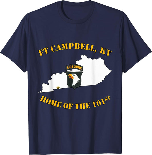 Fort Campbell Army Base-Mil. Post-Hopkinsville KY design T-Shirt - T-Shirt | Navy