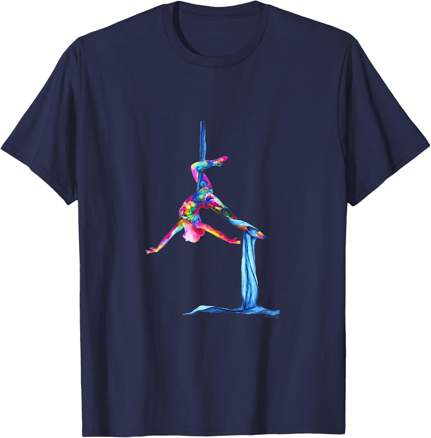 Aerial silk yoga T-Shirt - T-Shirt | Navy
