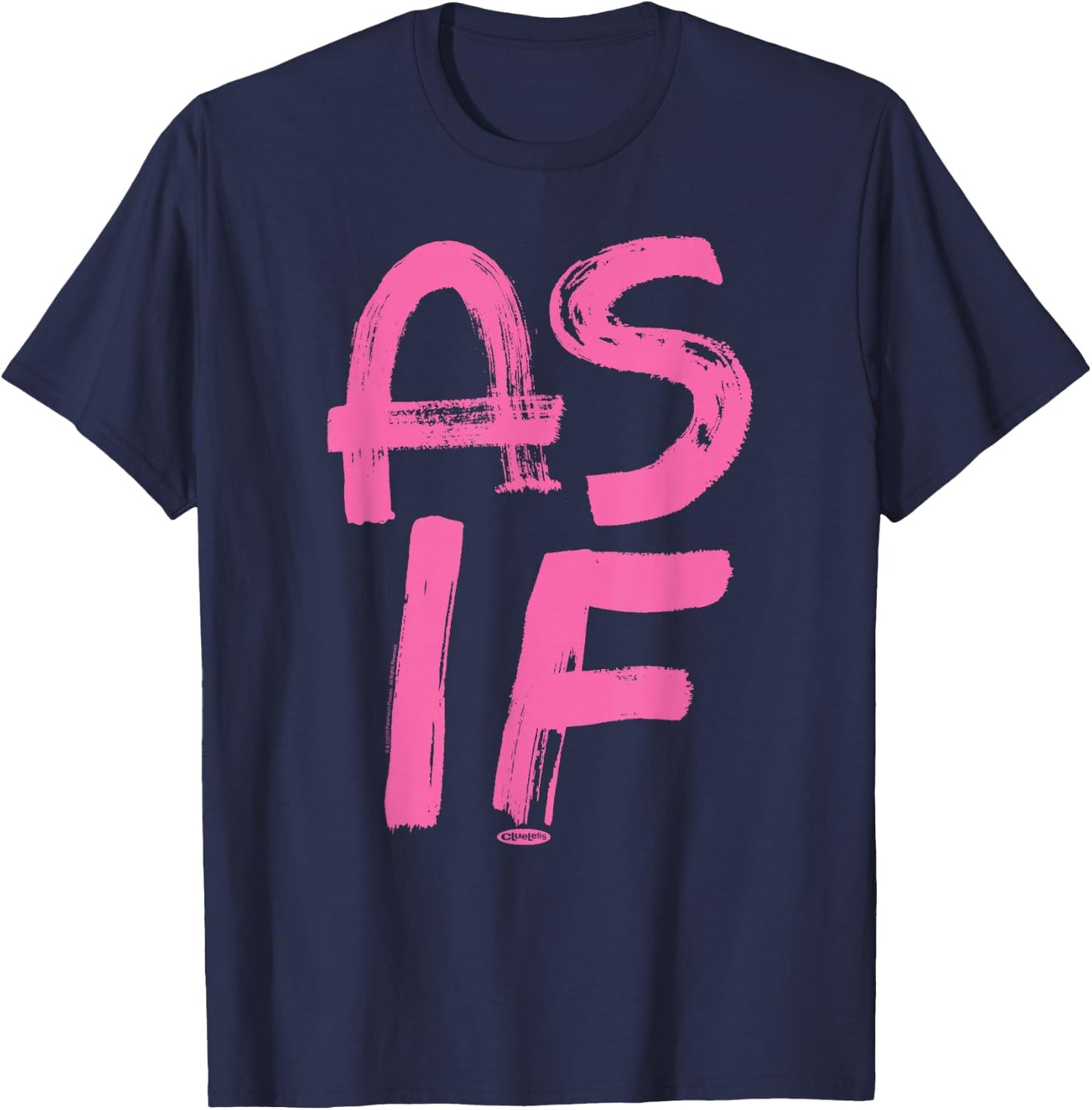 Clueless As If - Blue, Men's, Small, Short Sleeve, Classic Fit, Cotton/Polyester Blend, Officially Licensed Graphic T-Shirt - T-Shirt | Navy