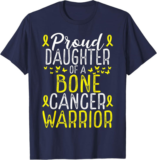 Bone Cancer Awareness Movement for Daughter Ribbon T-Shirt - T-Shirt | Navy