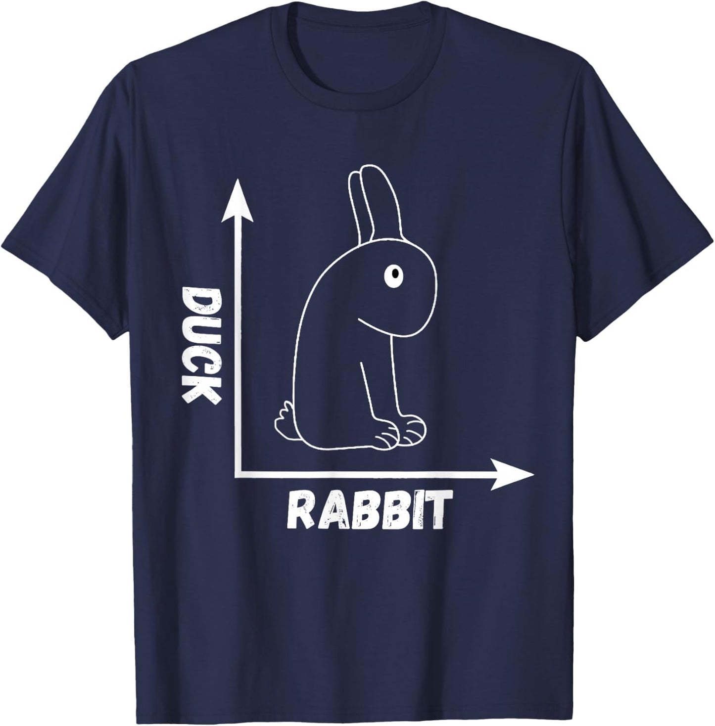 Crazy Optical Illusion Rabbit Duck Perspective Wittgenstein T-Shirt - T-Shirt | Navy