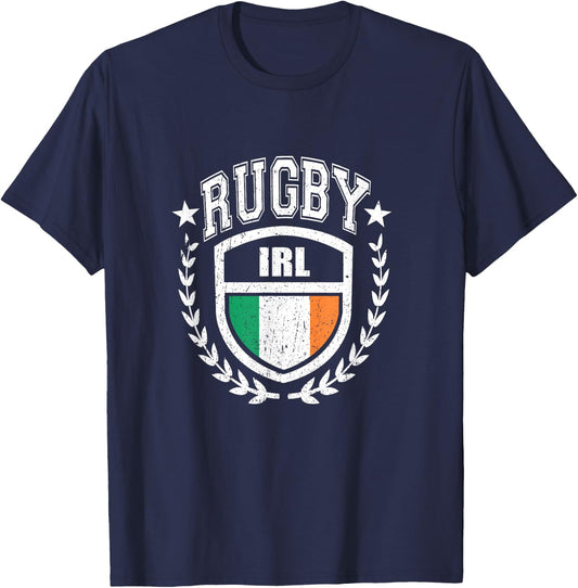 Ireland Rugby Equipment Irish Flag Vintage Sport T-Shirt - T-Shirt | Navy