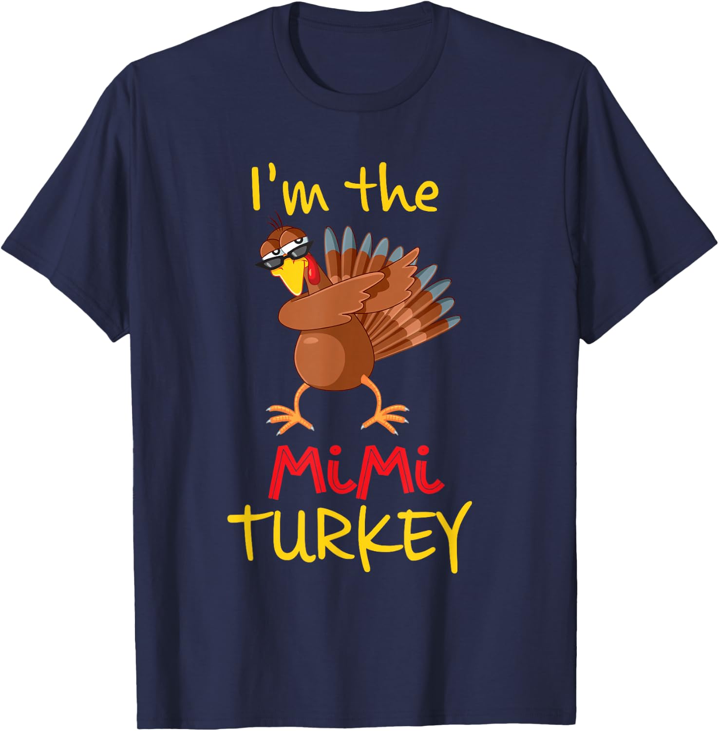 Funny Mimi Turkey Matching Family Group Thanksgiving Party T-Shirt - T-Shirt | Navy