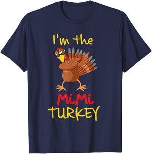 Funny Mimi Turkey Matching Family Group Thanksgiving Party T-Shirt - T-Shirt | Navy