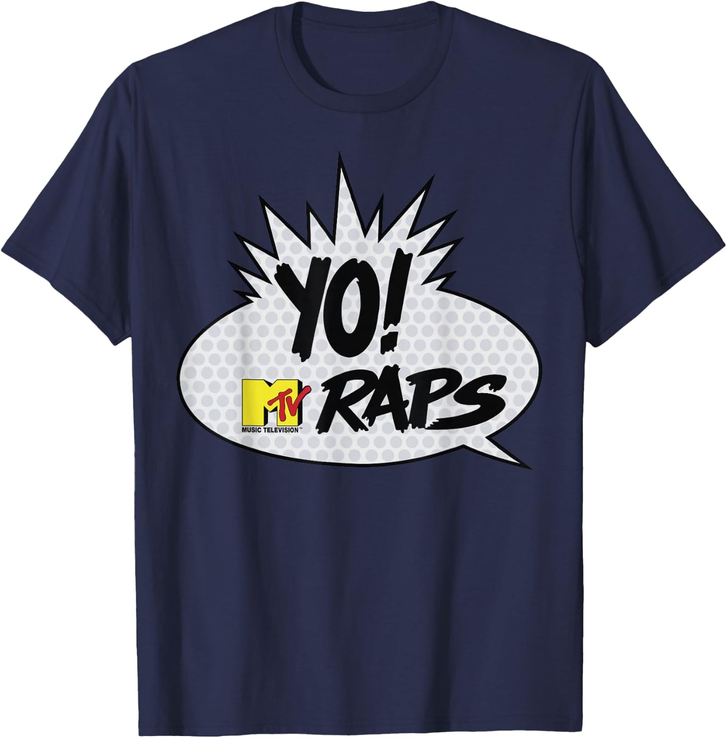 MTV YO! MTV Raps Comic Book Talk Bubble Small T-Shirt - T-Shirt | Navy
