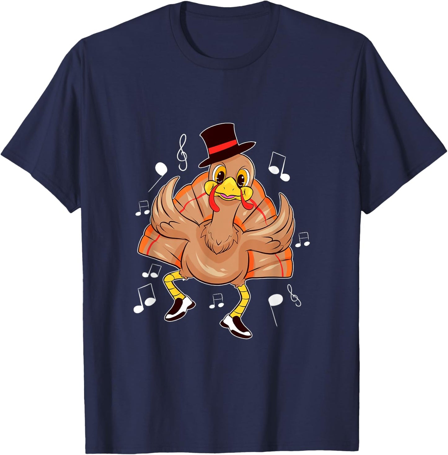 Tap Dancing Turkey Thanksgiving Step Dancer T-Shirt - T-Shirt | Navy