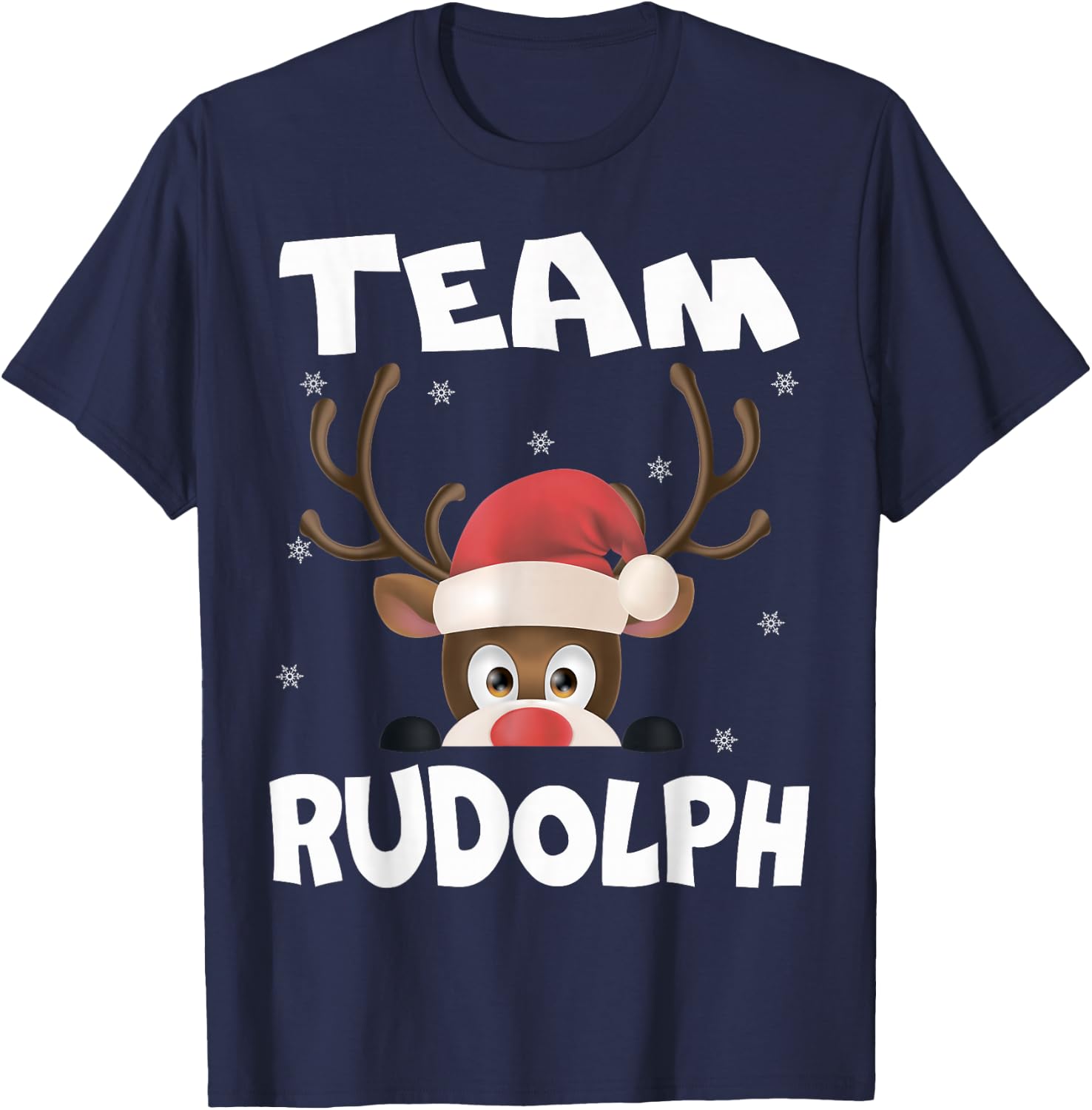Team Rudolph Funny Xmas Reindeer Deer Lover Gift Design T-Shirt - T-Shirt | Navy