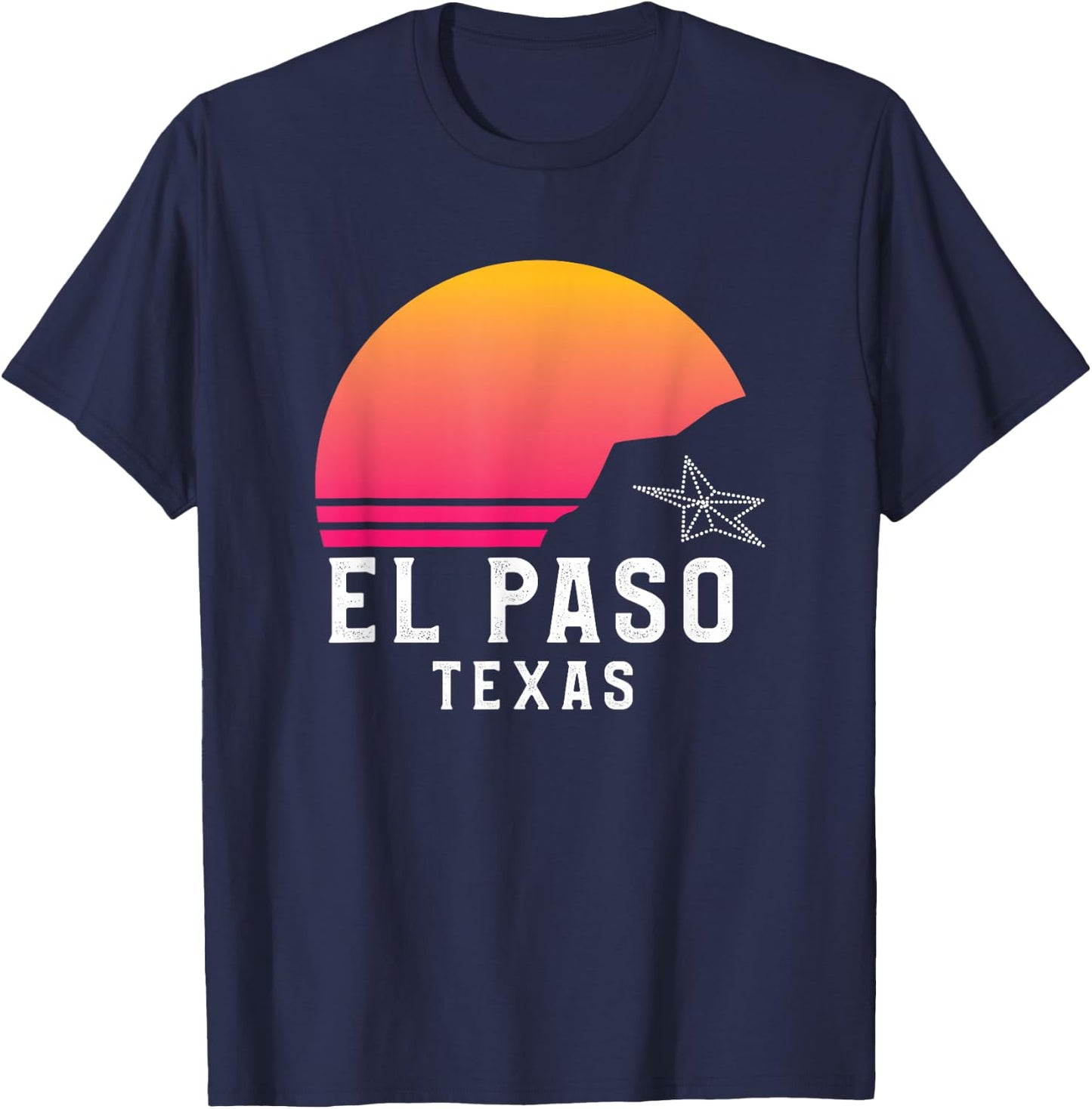 El Paso TX mountains sunset desert 915 Texas T-Shirt - T-Shirt | Navy