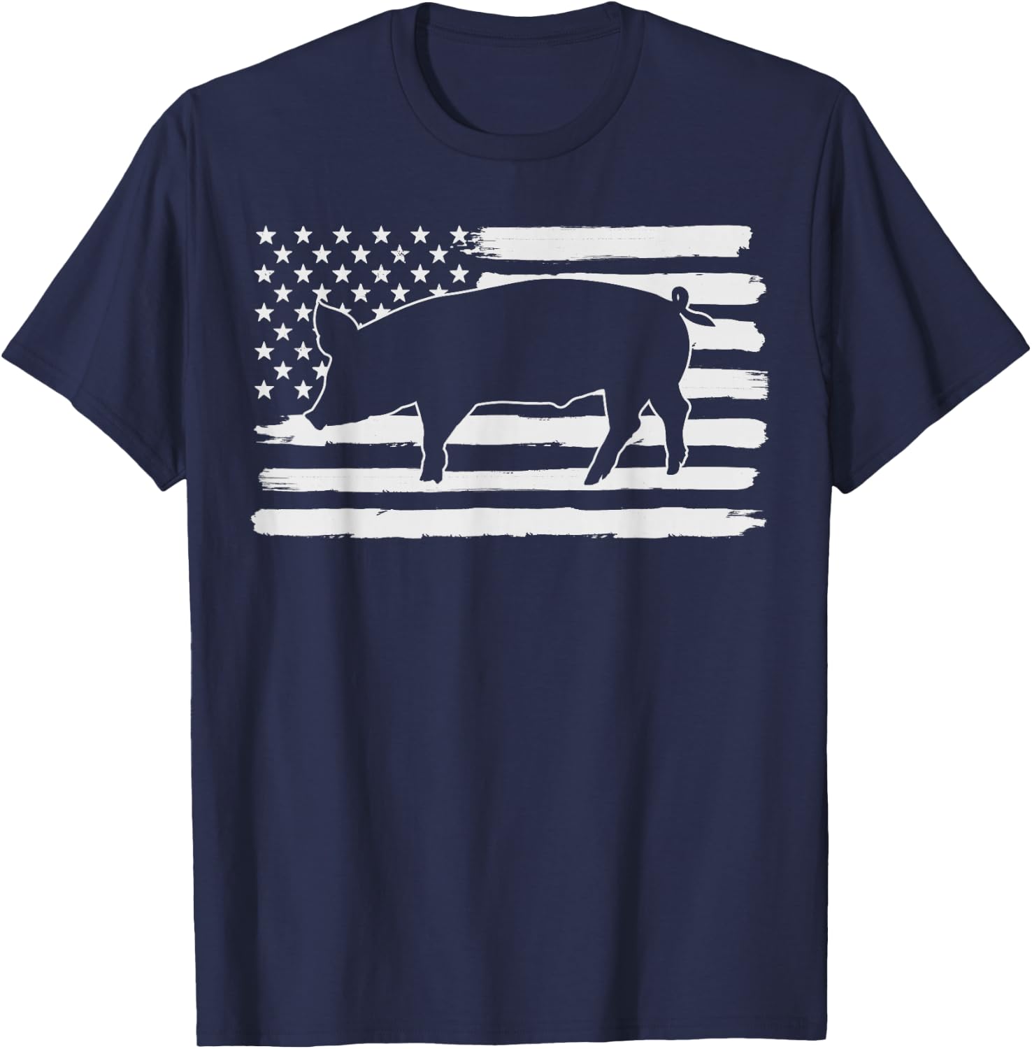 Pigs 4th Of July USA Flag US America T-Shirt - T-Shirt | Navy