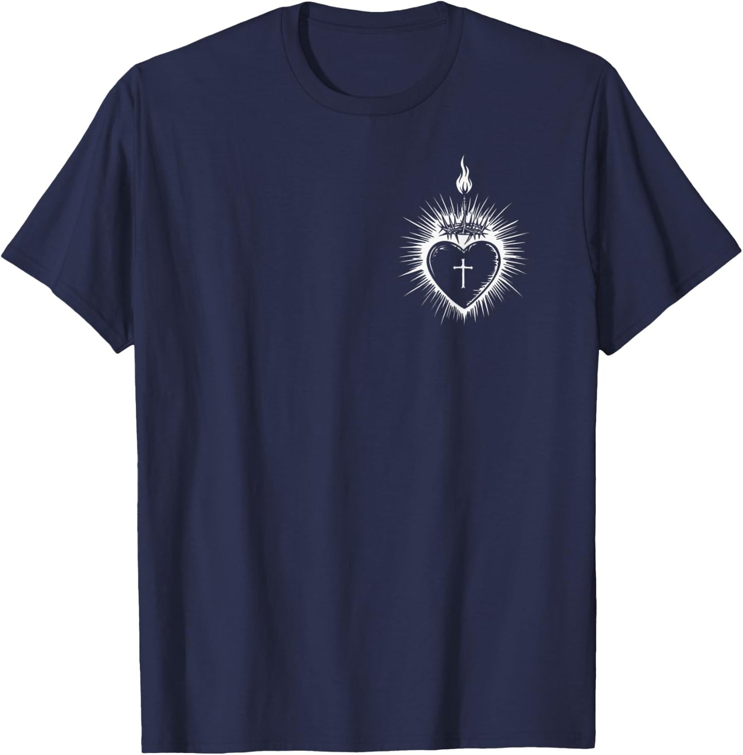 Sacred Heart of Jesus Men Women Jesus Christ Christian T-Shirt - T-Shirt | Navy