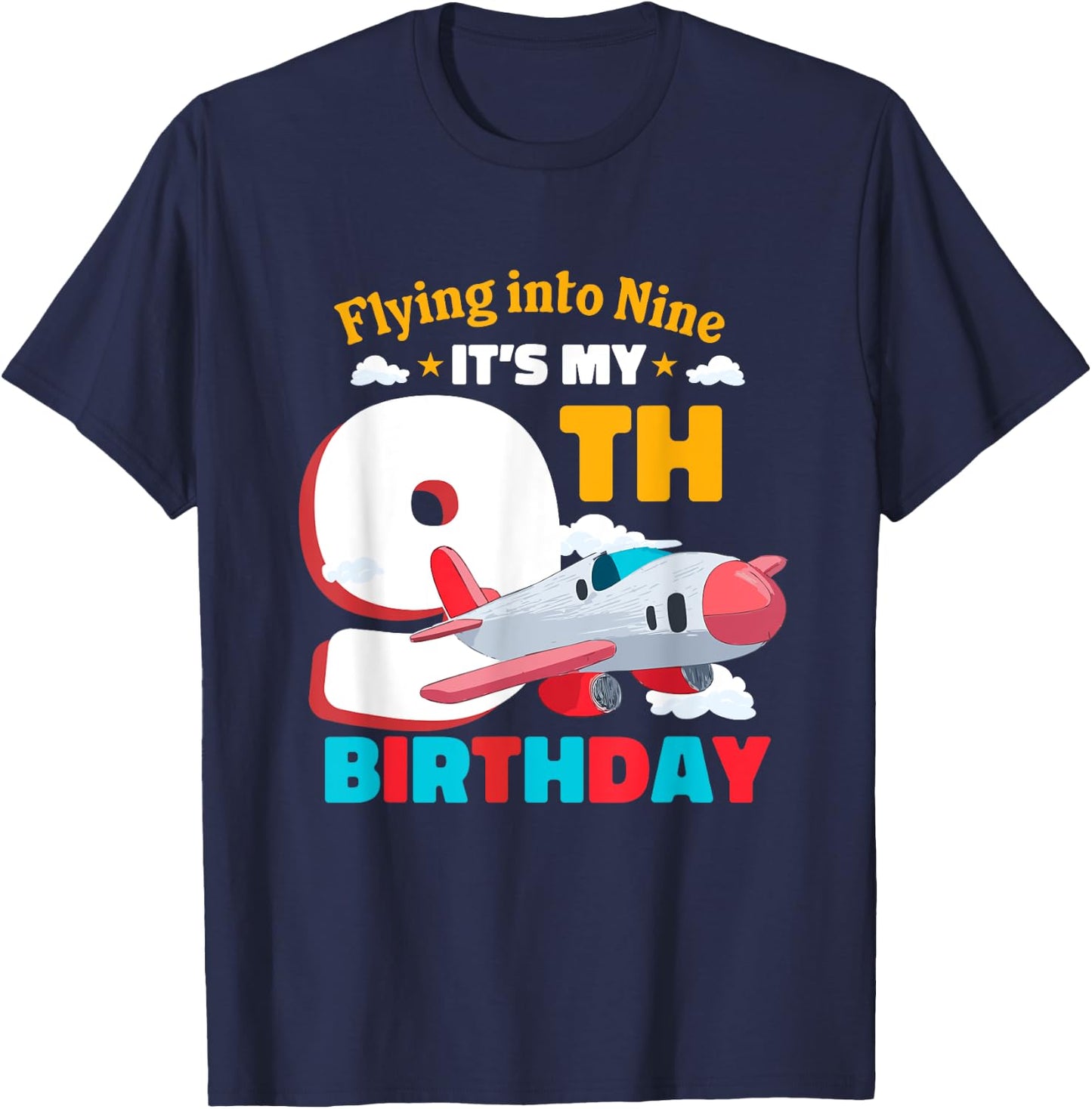 It´s My Ninth Birthday Aircraft Pilot 9th Birthday T-Shirt - T-Shirt | Navy