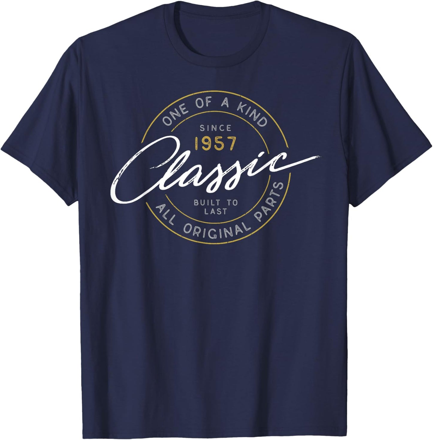 60th Birthday 1957 Classic Vintage Car Motorcycle T T-Shirt - T-Shirt | Navy