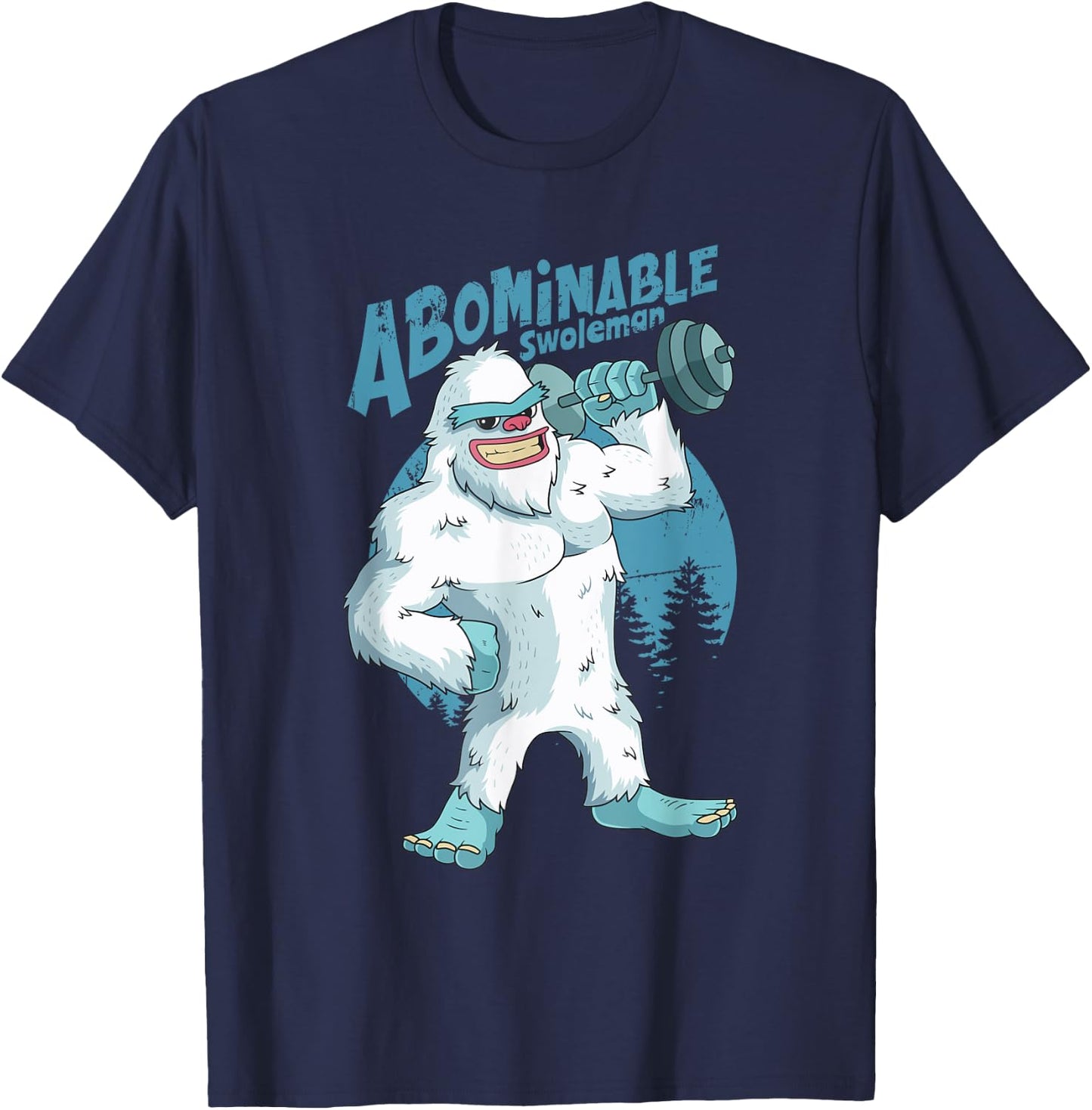 Yeti Abominable Swoleman Weightlifting Gym Fitness Training T-Shirt - T-Shirt | Navy