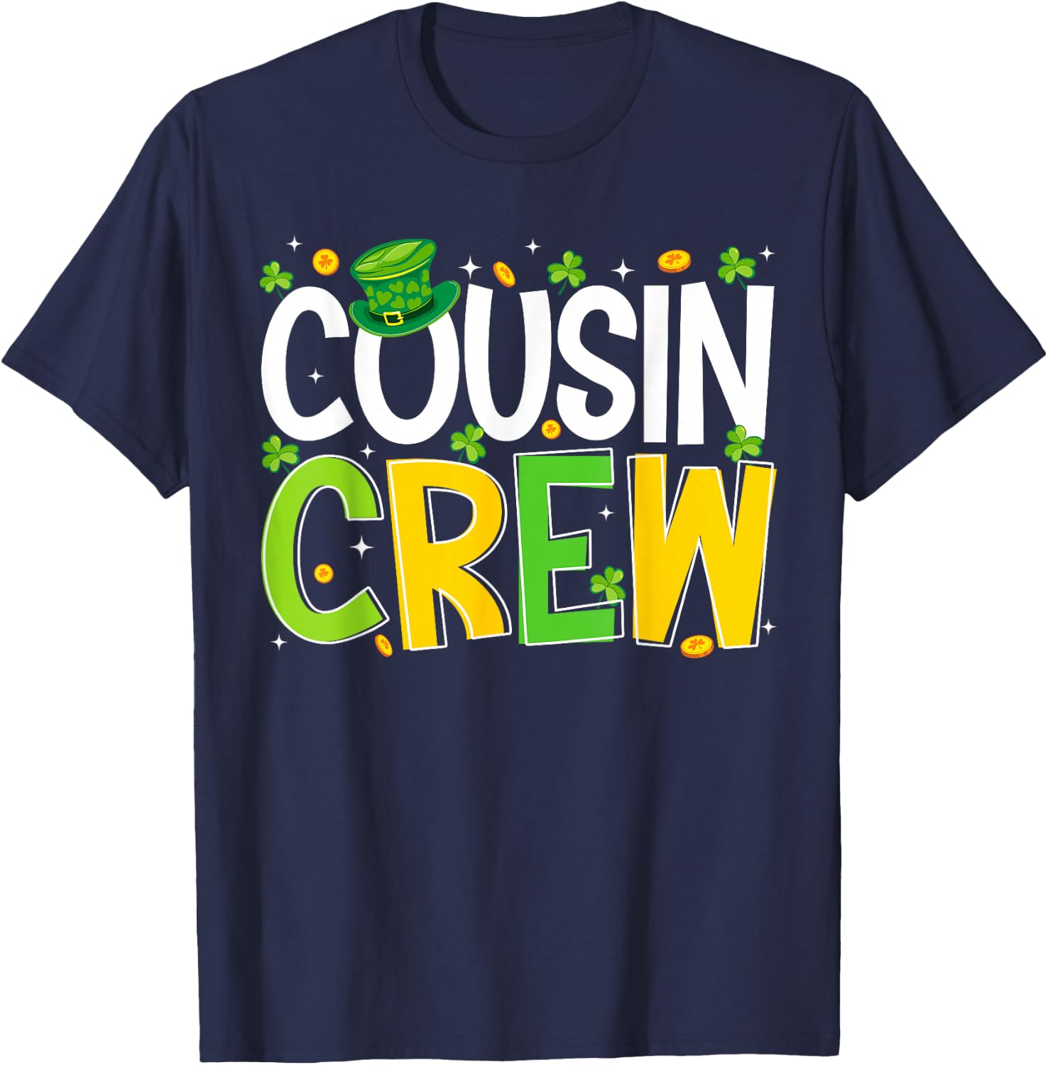 Cute Cousin Crew Happy St. Patrick's Day Matching Family T-Shirt - T-Shirt | Navy