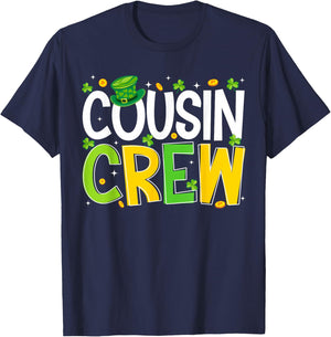 Cute Cousin Crew Happy St. Patrick's Day Matching Family T-Shirt - T-Shirt | Navy