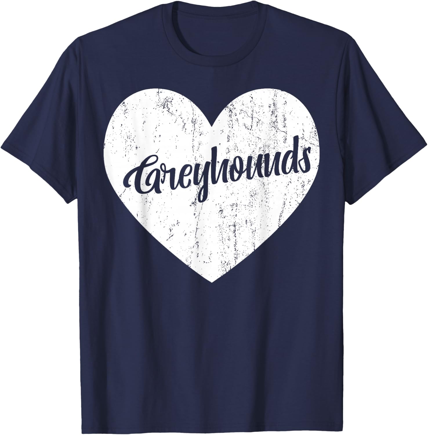 Greyhounds School Sports Fan Team Spirit Mascot Heart Gift T-Shirt - T-Shirt | Navy