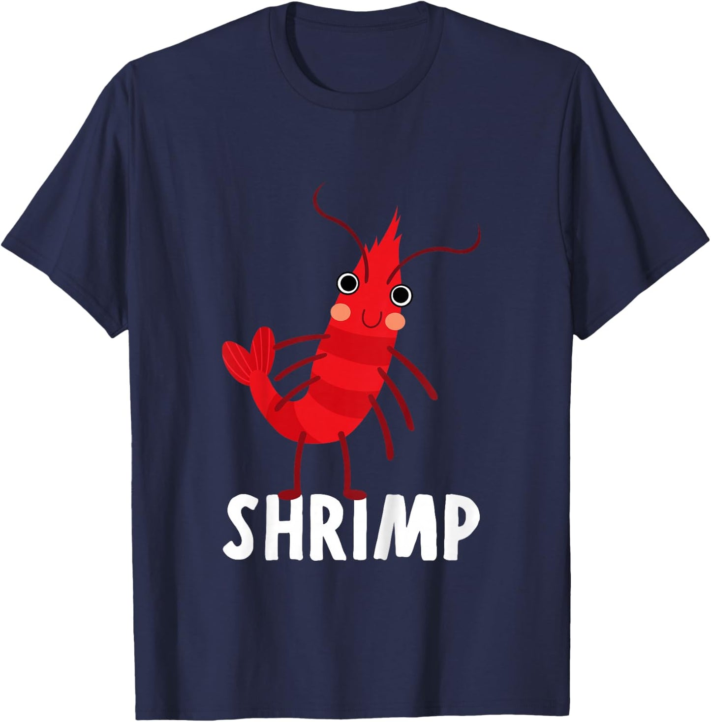 Shrimp Shirt For Boys Or Girls | Cute Shrimp Gift T-Shirt - T-Shirt | Navy