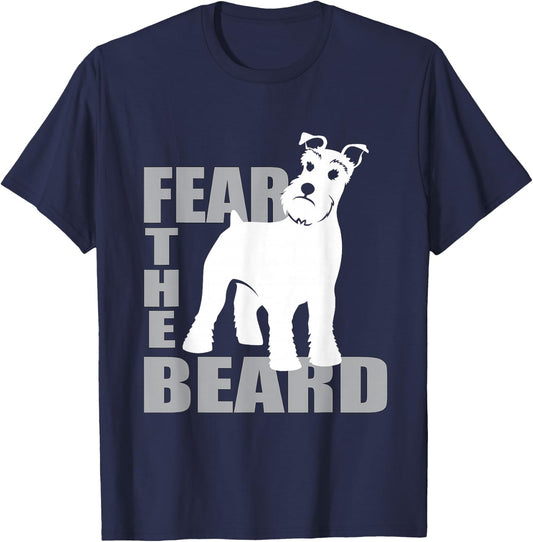 Fear the Beard | Schnauzer Dog T-Shirt - T-Shirt | Navy