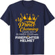 Cute Firefighter Wife Fire Girlfriend Fireman GF Quote T-Shirt - T-Shirt | Navy