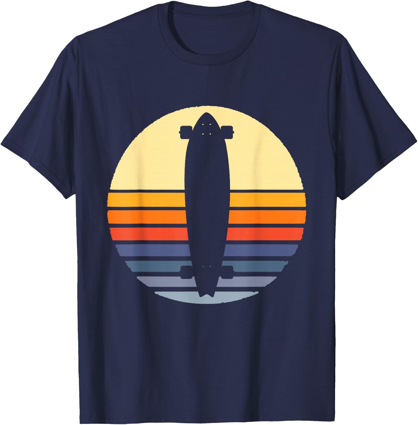 Retro Longboard Gift Longboarding Lovers And Longboarder T-Shirt - T-Shirt | Navy